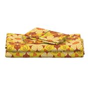 Floral Damask Tile, Yellow, Orange and Brown - Regular Scale