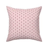 Petite Deep Pink Roses and Pink Polka Dots on Light Pink Background
