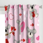 Koala Bears Pink Red Hearts - Large Scale