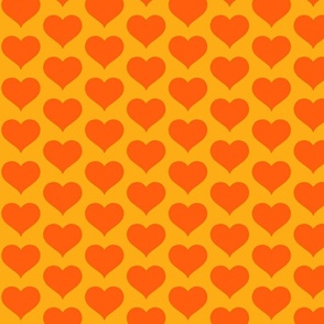 Orange hearts on mango