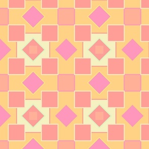 checkerboard pink orange