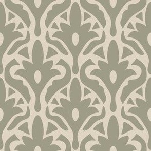 Abstract Boho Tiles in Art Deco Style - Sage Green + Beige