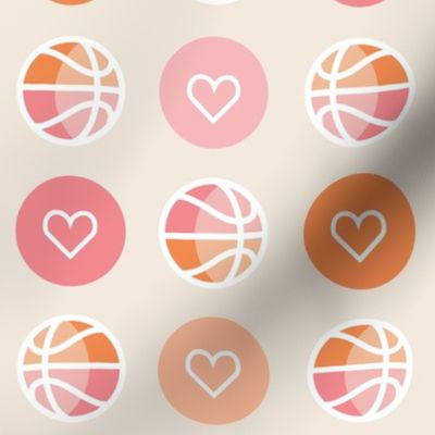I Heart Basketball // Pink and Orange