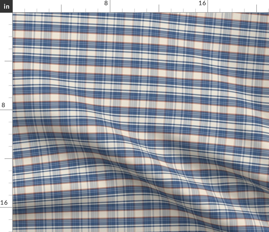 Blue cream cinnamon Plaid Tween Bed sheet East Fork Colors Micro mini small _6x