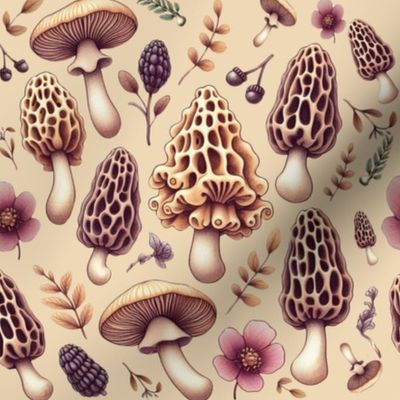 Whimsical Morel Mushrooms