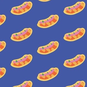 Hot Dog Icon Blue