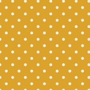 Honey Polka Dots - mustard or gold yellow