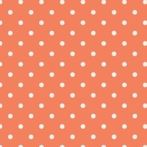 Tangerine Polka Dots - bright coral 