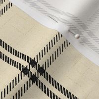 Windowpane Plaid - 12" large - black and cream 