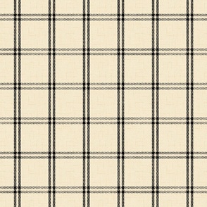 Windowpane Plaid - 12" large - black and cream 