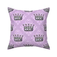 Vintage Crown Pattern on Lilac
