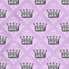 Vintage Crown Pattern on Lilac