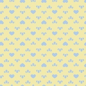 Vintage Cottagecore Hearts + Scallops in Butter Yellow + Powder Blue