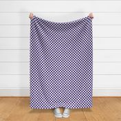 1 Inch Squares: Checkerboard Pattern in Purple and White College Football Team Colors