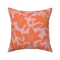 MODERN ORCHID FLORAL CUT OUT FLOWER SHAPES-LARGE-SCALE-PINK AND ORANGE