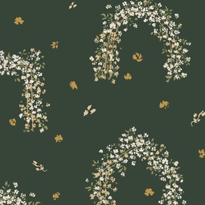 (L) Rose Arbor | Emerald Green & Gold Yellow | Large Scale
