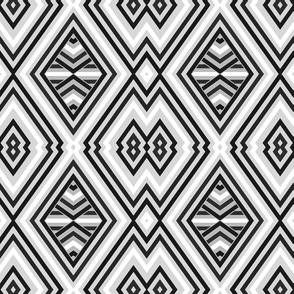 geometric pattern in black and white gray tones