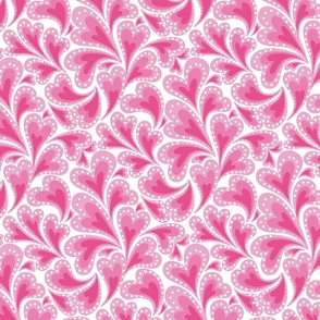 Sweet Curvy Polka Dot Hearts in Shades of Pink