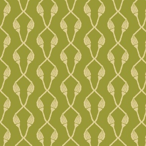 Crosshatch of Acorns [moss green] medium