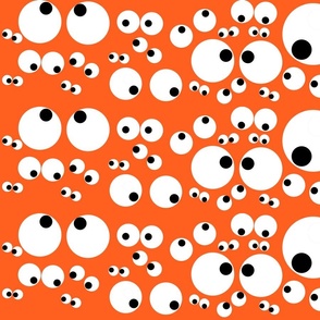 Googly Goo Goo Eyes on Neon Orange