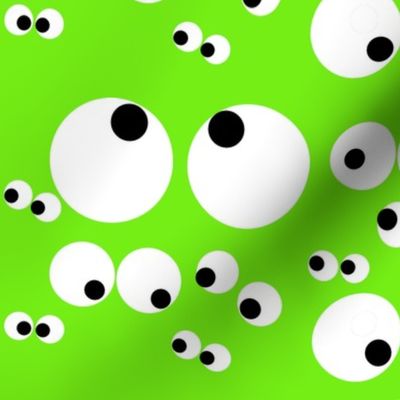 Googly Goo Goo Eyes on Neon Green