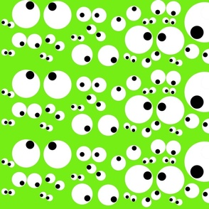 Googly Goo Goo Eyes on Neon Green