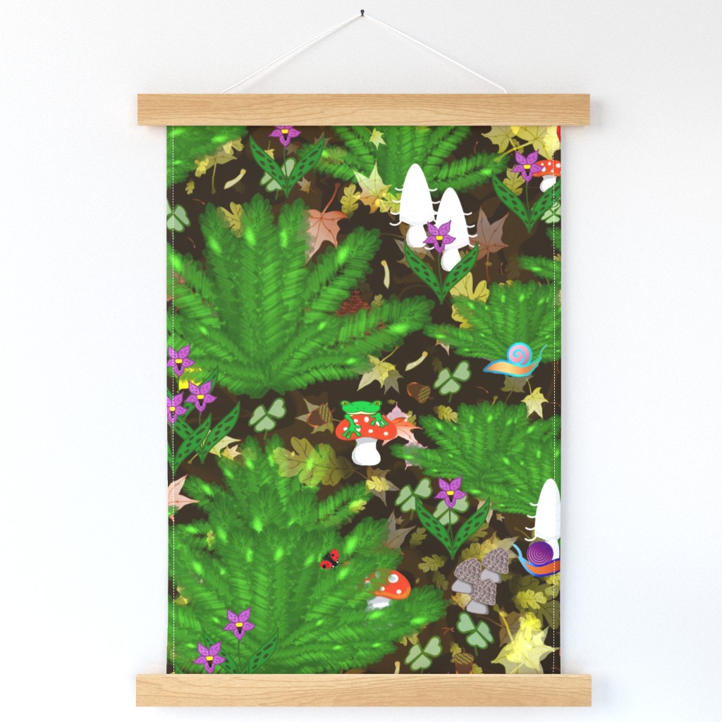 PNW Forest Floor - Large Fabric Repeat 40"  Wallpaper Repeat 24"