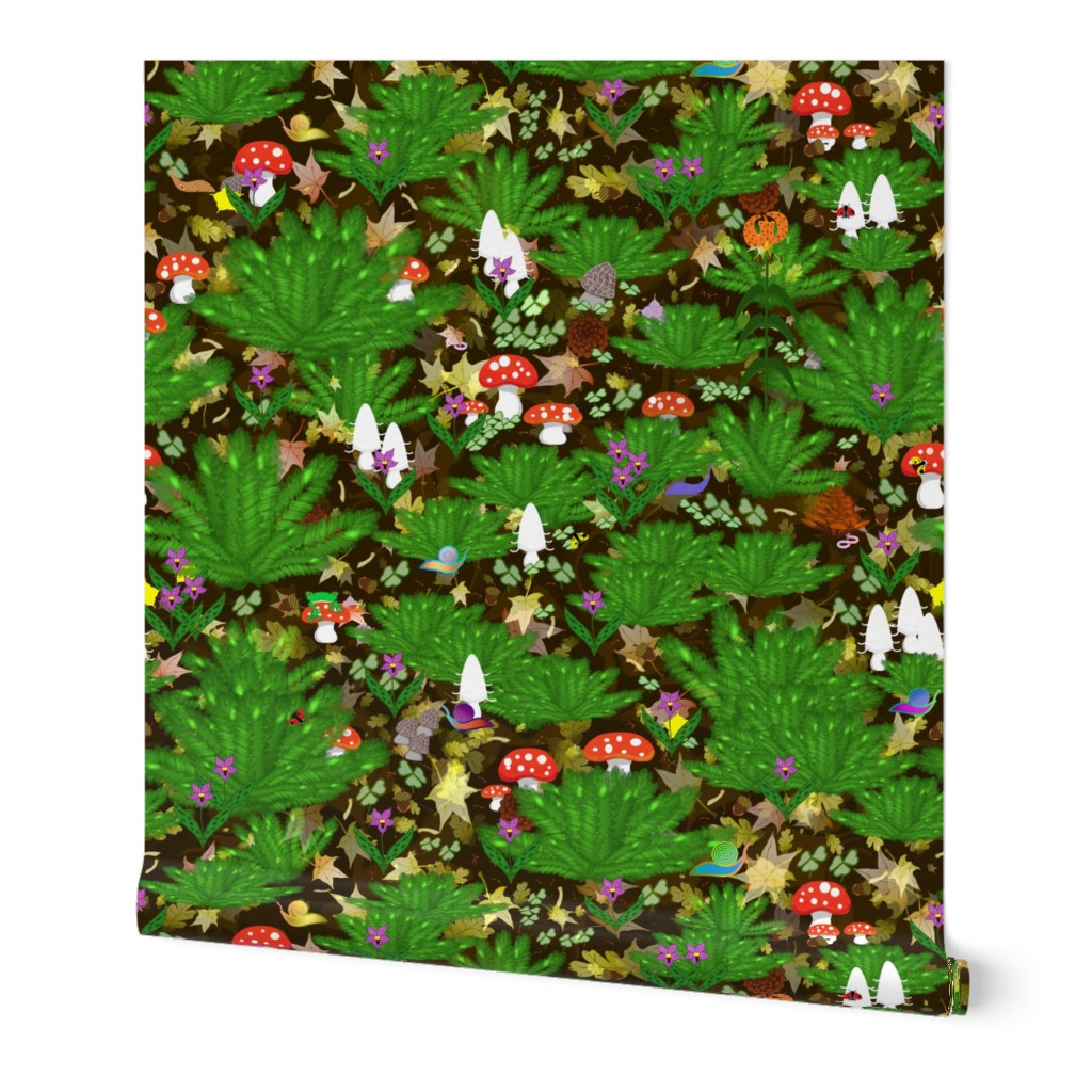PNW Forest Floor - Large Fabric Repeat 40"  Wallpaper Repeat 24"