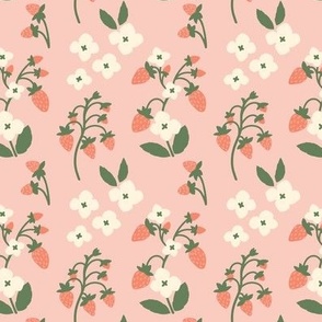 Strawberry wild fruit medium in vintage pink and green