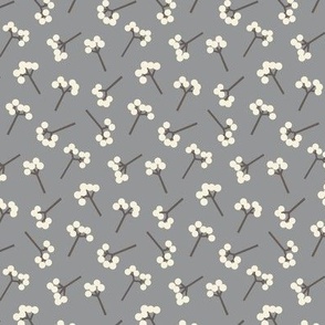 Scattered Berry Branches  Warm Grey- Small