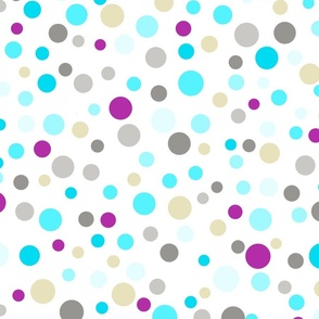 (L) Confetti Dots on White
