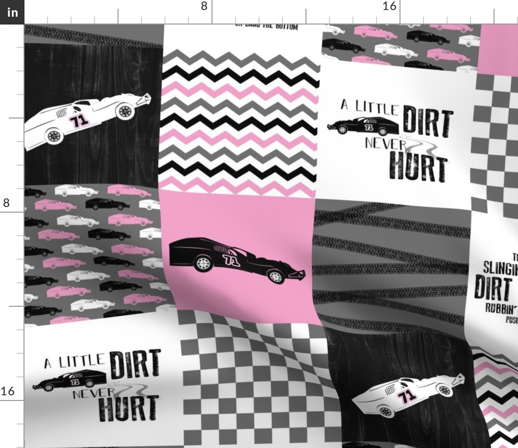 Dirt Track Racing//Modified Model//Pink//71 - Wholecloth Cheater Quilt