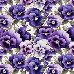 Purple Vintage Pansies