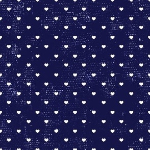 White hearts on dark blue