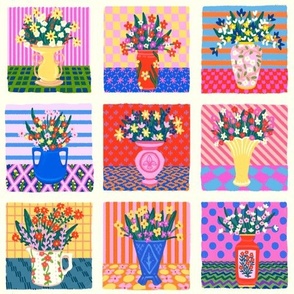 Nine Vases (Ivory Ground)