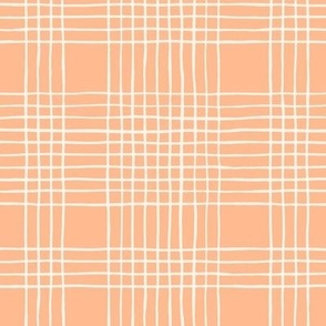 Simple wiggle Crossed / Checkered / Grid / Plaid / Stripe in Pink / Peach | Large Scale