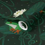Frogs and water lilies. Dark tones verison
