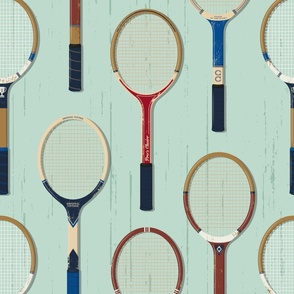 XL Vintage Tennis Rackets light green