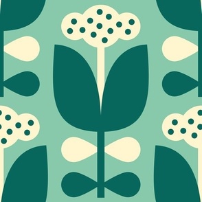 3065 B Large - retro cotton flowers