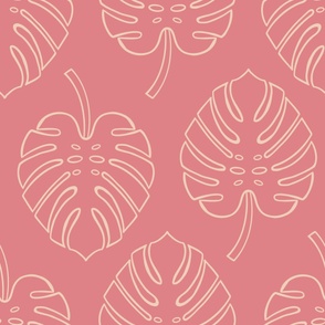 Monstera-Leaf-Shapes---peach-puree-peach-blossom---XL-jumbo