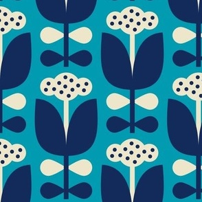 3065 C Medium - retro cotton flowers