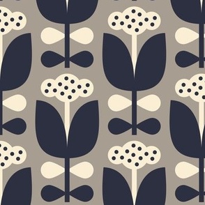 3065 E Medium - retro cotton flowers