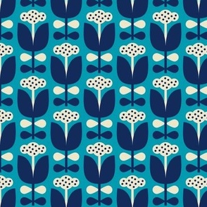 3065 C Small - retro cotton flowers