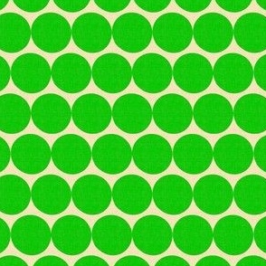 Companion pattern. Light green small peas on a cream background 