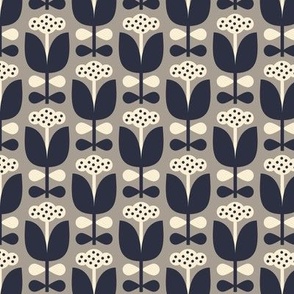 3065 E Small - retro cotton flowers