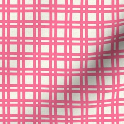 Companion pattern. Pink gingham on a cream background