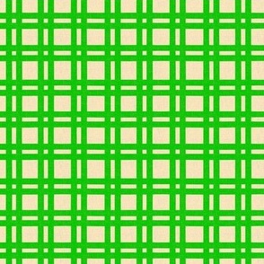 Companion pattern. Light green small check on a cream background