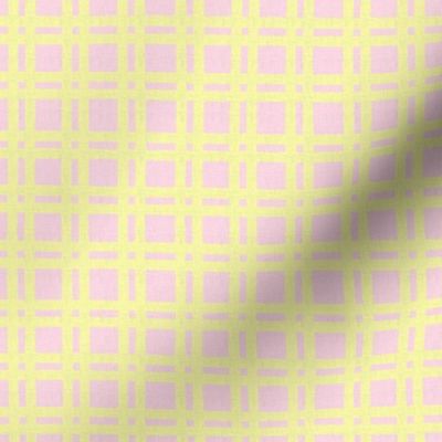 Companion pattern. Yellow gingham on a pink background 