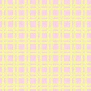 Companion pattern. Yellow gingham on a pink background 