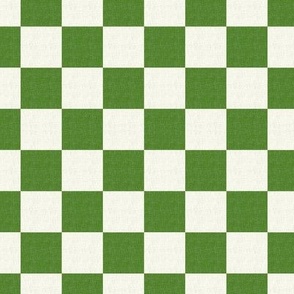 Companion pattern. Green checkerboard on a beige background